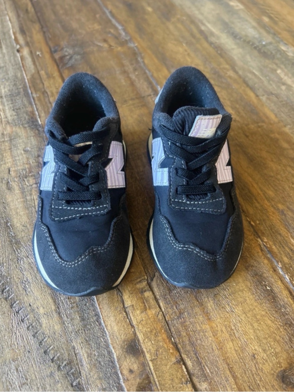 New Balance 237 Toddler Black Sneakers with Purple N Detail